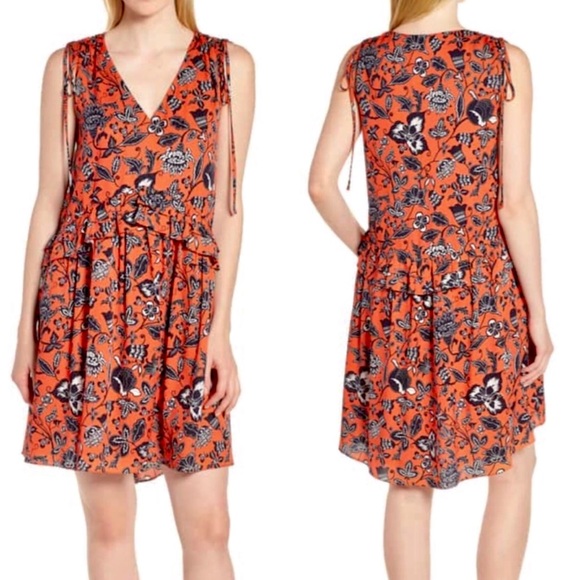 Nordstrom Dresses & Skirts - Nordstrom Signature red/navy floral silk dress - 2